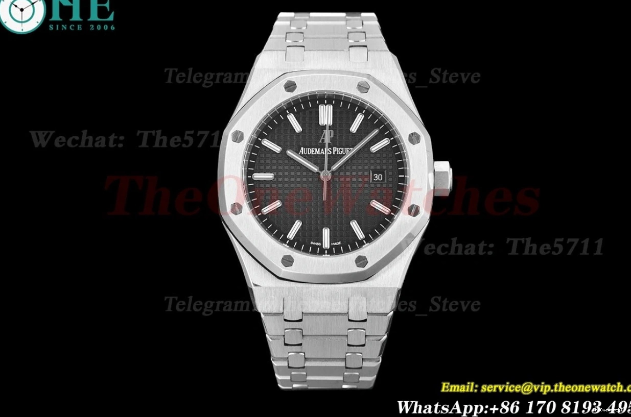 Oak SS Dial 41mm SS 15500 MY8215 Black Royal 0203